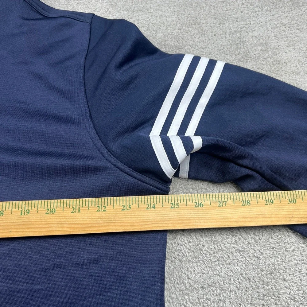 Adidas Quarter Zip Pullover Mens XL‎ Navy Blue Excellent 3 Stripe Performance